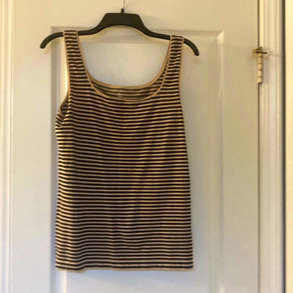 SOMA Intimates Black + Tan X L Striped Seamless My Fabulous Cami Tank Top